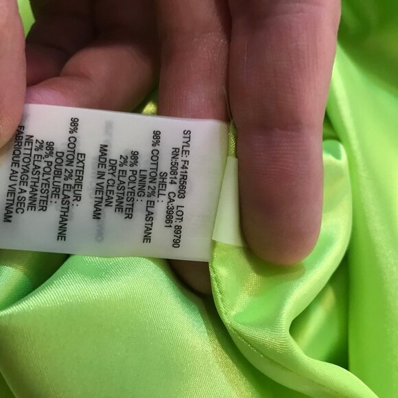 Tahari Bright Neon Dress EUC Woman's 12 Green Orange Colorblock Floral Print Fun - Picture 12 of 13